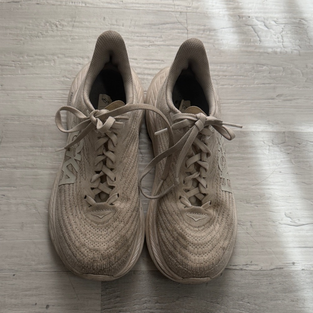 Hoka Women's Athletic Running Shoes in Light Beige